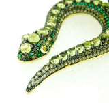 Large 14k Yellow Gold Genuine Natural Peridot Snake Pendant Enhancer (#J4464)