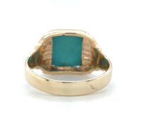 14k Yellow Gold Men's 4.22ct Genuine Natural Turquoise Ring Size 11.75 (#J6136)