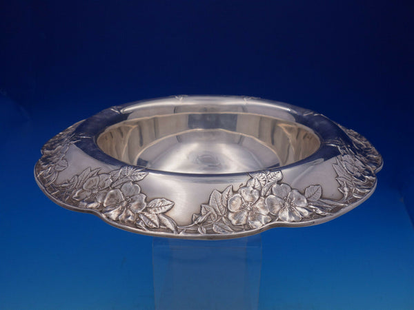 Lap Over Edge Acid Etched By Tiffany Sterling Silver Floral Fruit Bowl (#4602)