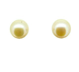 14k Yellow Gold 9mm Peach Freshwater Pearl Post Stud Earrings (#J4565)