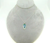Sterling Intarsia Pendant with Genuine Natural Opal Inlay (#J5027)