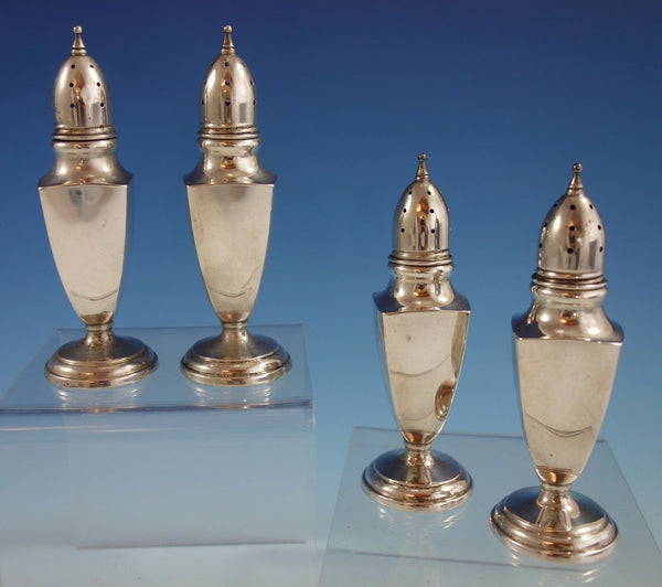 Mueck-Carey Co. Sterling Silver Salt and Pepper Set 4pc Colonial Style (#2534)