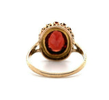 10K Yellow Gold Vintage Genuine Natural Garnet Cocktail Ring (#J5554)