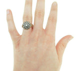 18k Yellow Gold Rosette .36ct Rose Cut Genuine Natural Diamond Ring (#J4522)
