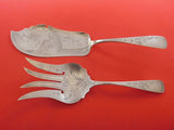 Antique Lily Engraved by Unknown Sterling Silver Fish Serving Set BC 2pc