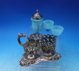 Austrian Sterling Silver Condiment Set Mustard Pot Salt Cellars (#6860-2)