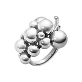 Georg Jensen Sterling Silver MOONLIGHT GRAPES Ring Oxidized Medium Bunch - New