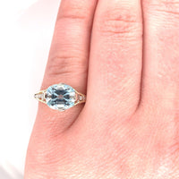 2.41ct Genuine Natural Aquamarine 14k and 18k Gold Filigree Ring (#J5776)