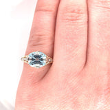 2.41ct Genuine Natural Aquamarine 14k and 18k Gold Filigree Ring (#J5776)
