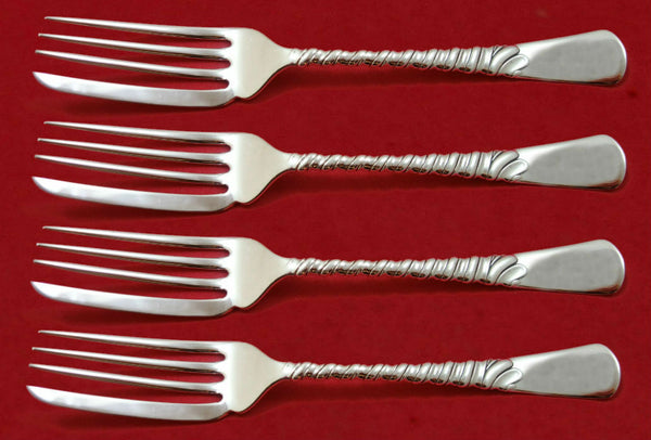 Colonial by Gorham Sterling Silver Fish Fork Set 4pc AS Custom Made 6 3/4"