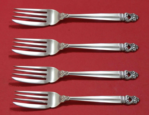 Royal Danish by International Sterling Silver Fish Fork Set 4pc AS Custom Made