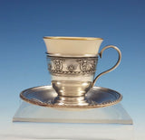 Rose Point by Wallace Sterling Silver Demitasse Cup with Saucer and Liner #3064