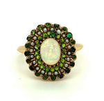 10k Yellow Gold Large Victorian Opal Ring with Seed Pearls (#J4790)