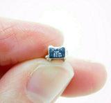 14k White Gold Princess Cut Rainbow Sapphire and Diamond Pendant (#J4447)