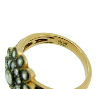 18k Yellow Gold Rosette .36ct Rose Cut Genuine Natural Diamond Ring (#J4522)