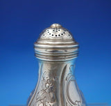 English Georgian Sterling Silver Muffineer with Chased Flowers c.1743 (#6461)