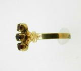 Victorian 10k Yellow Gold Genuine Natural Bohemian Three Garnet Ring (#J4518)