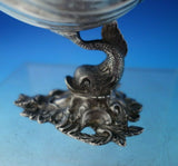 Sterling Silver Bowl Cast Seashell on Dolphin Design 3" Tall (#6282)