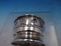 Rose Point By Wallace Sterling Silver Master Salt Dip with Cobalt Liner (#6521)