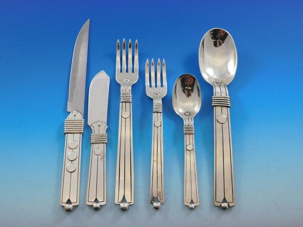 Amarres Disco by William Spratling Mexico Sterling Silver Flatware Set 26 pcs