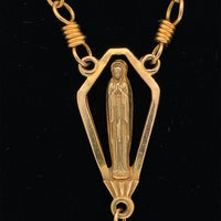 14k Yellow Gold Creed Rosary with Genuine Natural Amethyst Beads (#J5961)