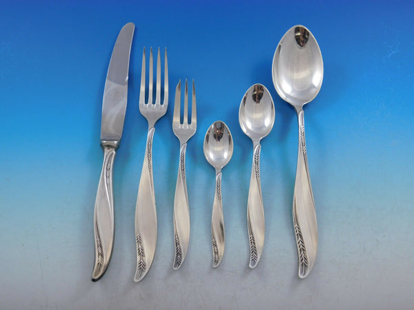 Warsaw Poland 800 Silver Flatware Set Service Polish Pine Spray design 76 pieces