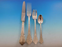 Empire France Frosted Finish Sterling Silver Flatware Set Service 66 Pcs Dinner