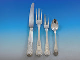 Kings English Sterling Silver Flatware Set for 12 Service 85 Pieces Dinner