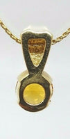 14k Gold Concave Cut Genuine Natural Citrine Pendant (#J1105)