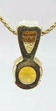 14k Gold Concave Cut Genuine Natural Citrine Pendant (#J1105)