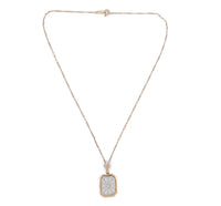 10k Yellow Gold Genuine Natural Rock Crystal Diamond Pendant w/14k Chain #J6200