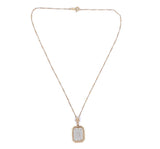 10k Yellow Gold Genuine Natural Rock Crystal Diamond Pendant w/14k Chain #J6200