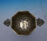 Colonial India Silver Bowl on Pedestal Base Vermeil w/Faces Fruit Flowers #3871
