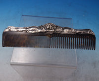 Webster Art Nouveau Sterling Silver and Tortoise Shell Comb with Woman (#7248)