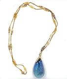 14k Gold Huge 50 Carat GIA Genuine Natural Opal Pendant with Blue-Green (#J5464)