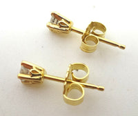 14k Yellow Gold Genuine Natural Diamond Stud Earrings .18ct Total Weight #J1135