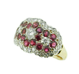 10k Yellow Gold Victorian 1.30ct Genuine Natural Diamond and Ruby Ring (#J4689)