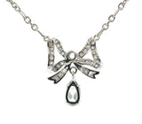 Platinum Edwardian Bow Necklace with 1ct Genuine Natural Diamond (#J5500)