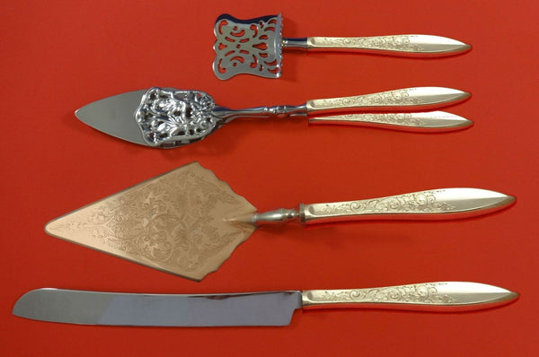 White Paisley by Gorham Sterling Silver Dessert Serving Set 4pc Custom Made
