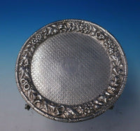 Repousse by Kirk Sterling Silver Salver Tray w/Three Feet Branch Borders (#5019)