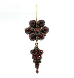 Genuine Natural Bohemian Garnet Dangle Drop Earrings (#J5490)