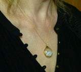 Vintage Shaker Locket 12K Gold Filled Natural Gemstones Pendant