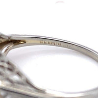 18k White Gold Genuine Natural Ceylon Sapphire Filigree Ring Jewelry (#J5649)