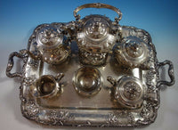 Modernic by Gorham Sterling Silver Tea Set 6pc & Tray #1818B (#1918) Grapes