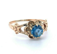 10k Yellow Gold Victorian .49ct Genuine Natural Aquamarine Ring (#J4984)