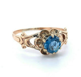 10k Yellow Gold Victorian .49ct Genuine Natural Aquamarine Ring (#J4984)