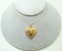 10K Yellow Gold Heart Locket with 14k Chain (#J3042)