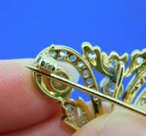 Large 14k Victorian Three Carat Genuine Natural Diamond Pin Pendant (#J3342)