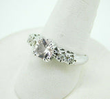 14k White Gold Pale Pink Genuine Natural Morganite and Diamond Ring (#J5045)