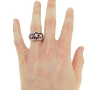 10k Yellow Gold Victorian 1.30ct Genuine Natural Diamond and Ruby Ring (#J4689)